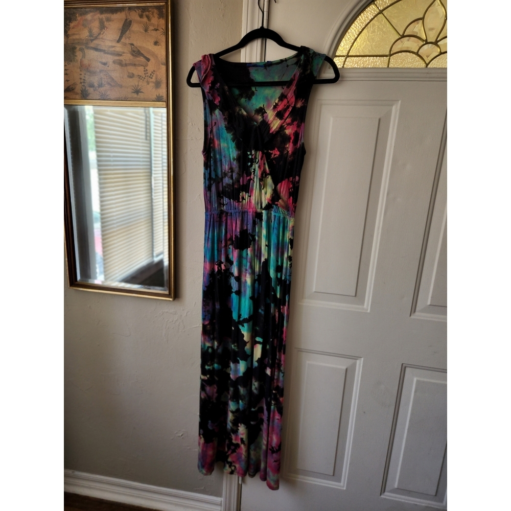 Handmade Reverse Tie Dyed Maxi Dress